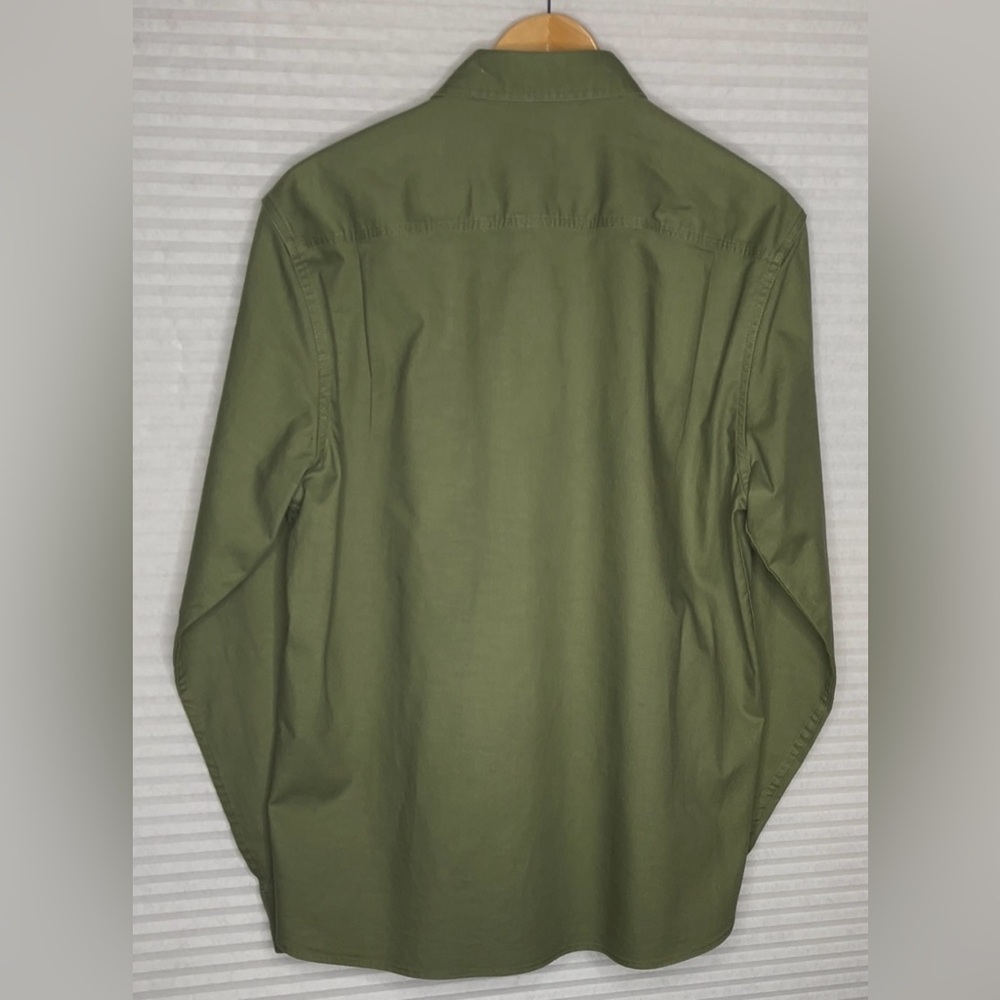 LL Bean BeanFlex® Twill Shirt, Traditional Untucked Fit, Long-Sleeve S REG Green - Picture 6 of 12
